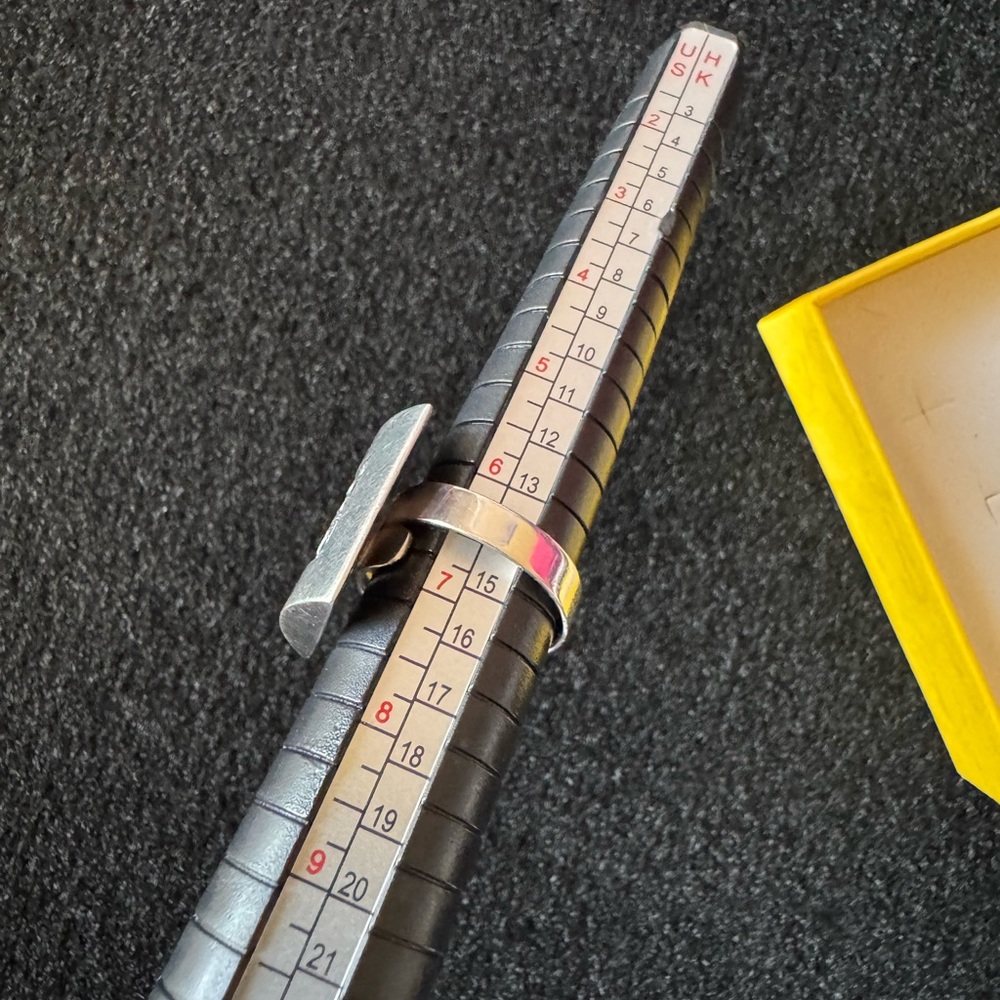 Silver Square Patterned Ring 925 - image 7